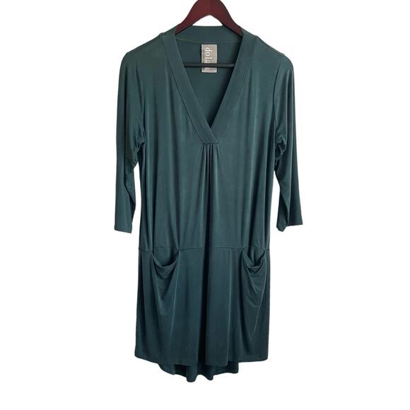 Dolan Women Dress MP Green Left Coast Shift‎ Mini Slinky Stretch Effortless Easy - Picture 1 of 9